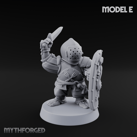 Defending Halfling Warriors Miniature for Dungeons and Dragons, Pathfinder or other TTRPGs
