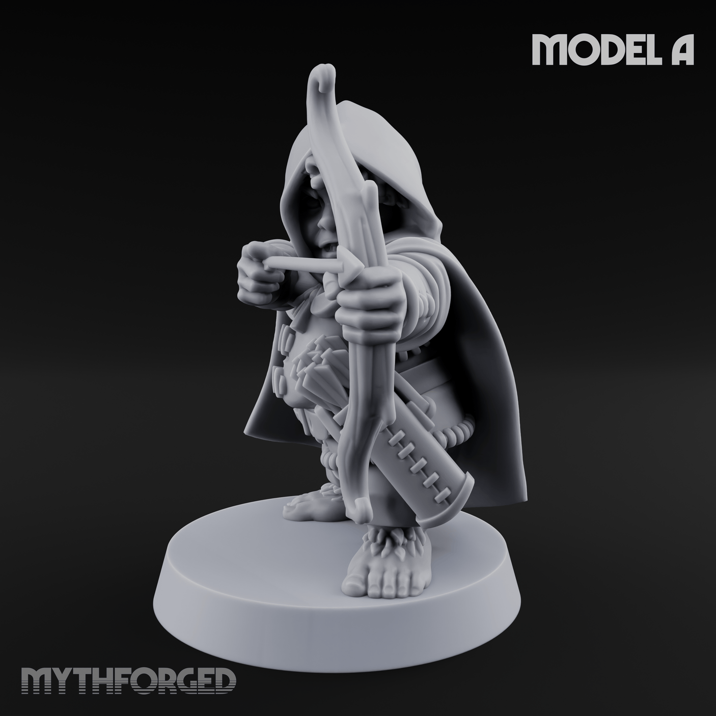 Bow Drawn Steady Halfling Archers A Miniature for Dungeons and Dragons, Pathfinder or other TTRPGs