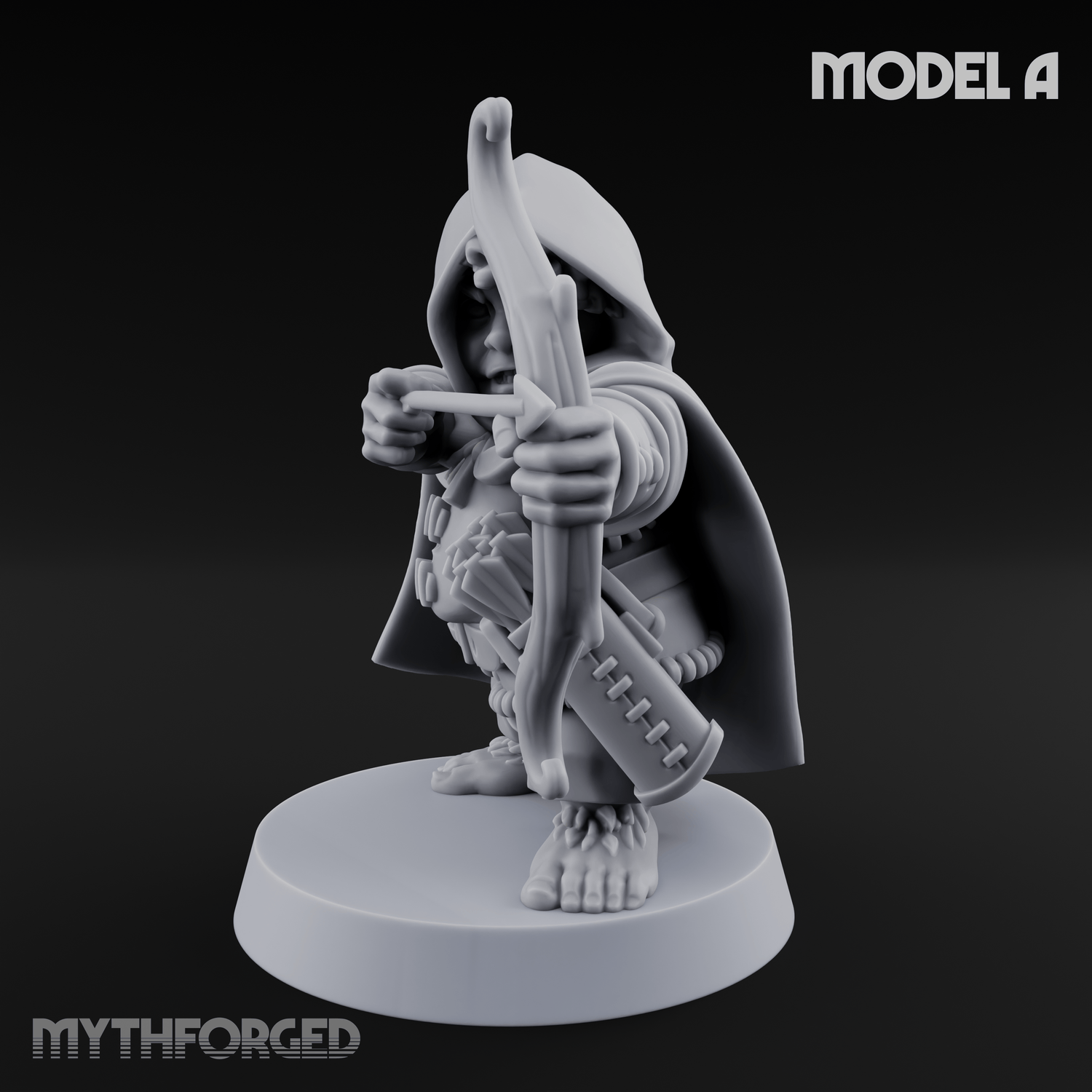 Bow Drawn Steady Halfling Archers A Miniature for Dungeons and Dragons, Pathfinder or other TTRPGs