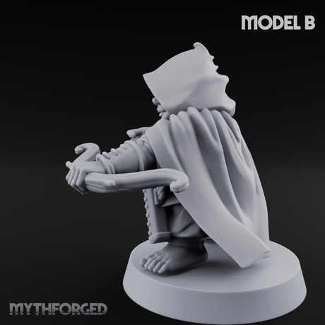 Bow Drawn Steady Halfling Archers B Miniature for Dungeons and Dragons, Pathfinder or other TTRPGs