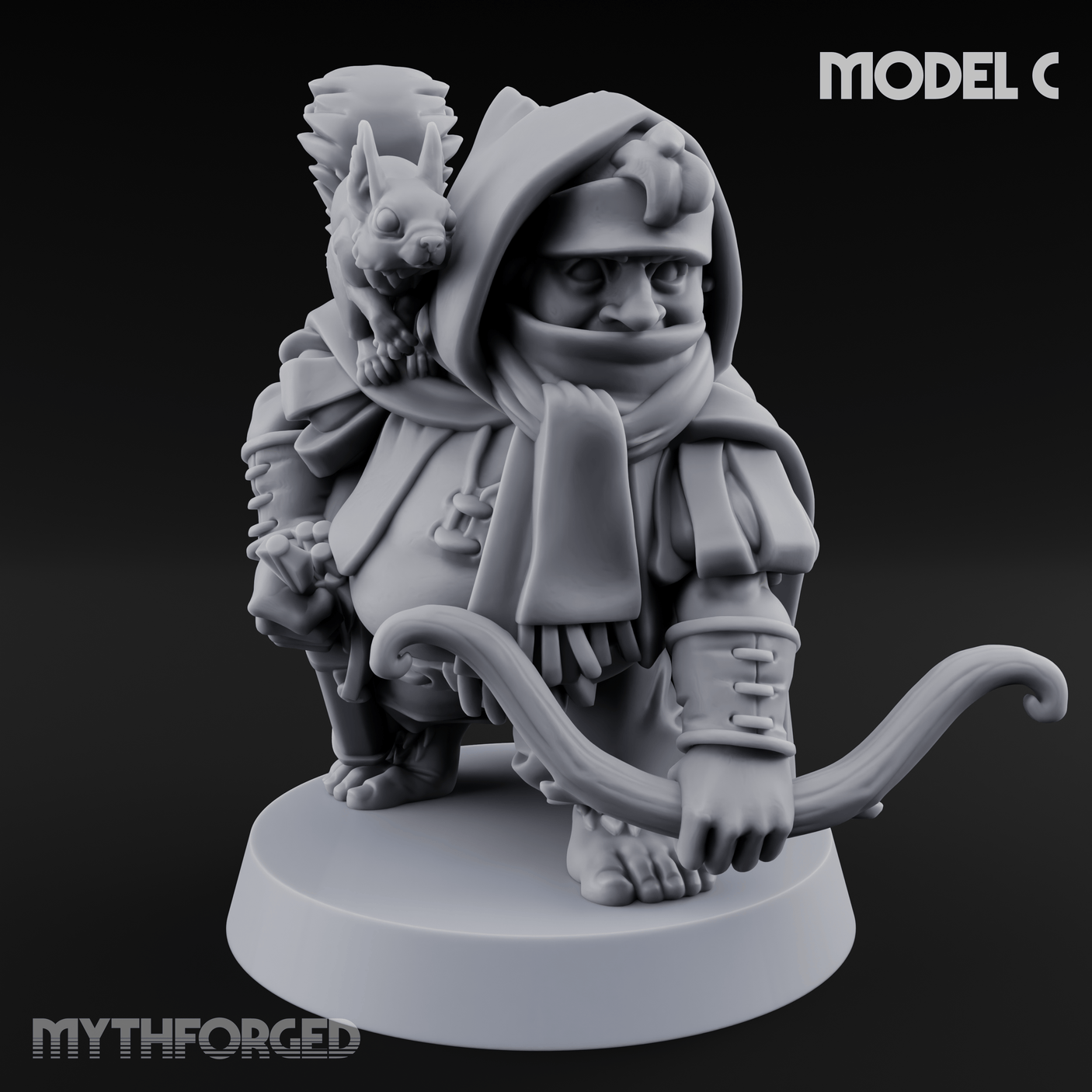 Bow Drawn Steady Halfling Archers C Miniature for Dungeons and Dragons, Pathfinder or other TTRPGs
