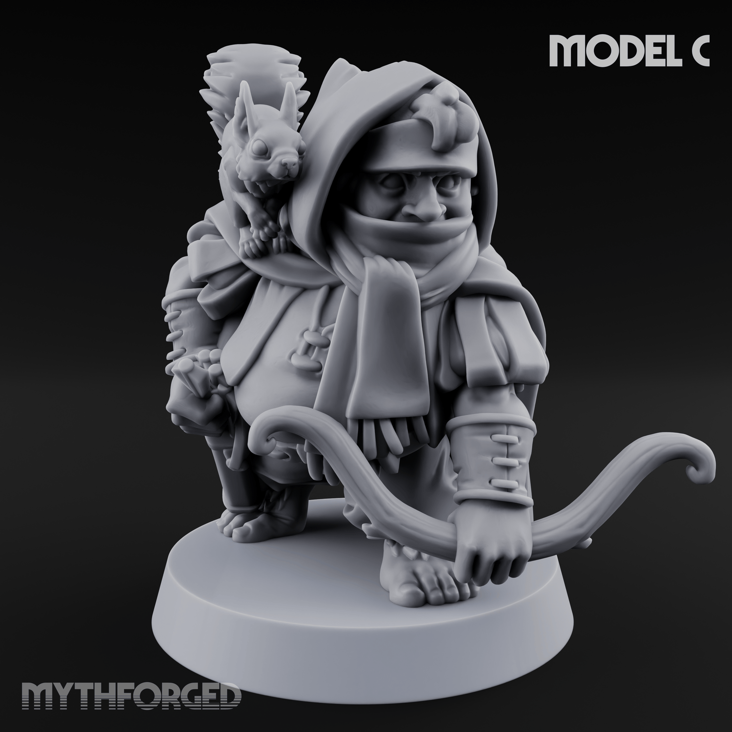 Bow Drawn Steady Halfling Archers C Miniature for Dungeons and Dragons, Pathfinder or other TTRPGs