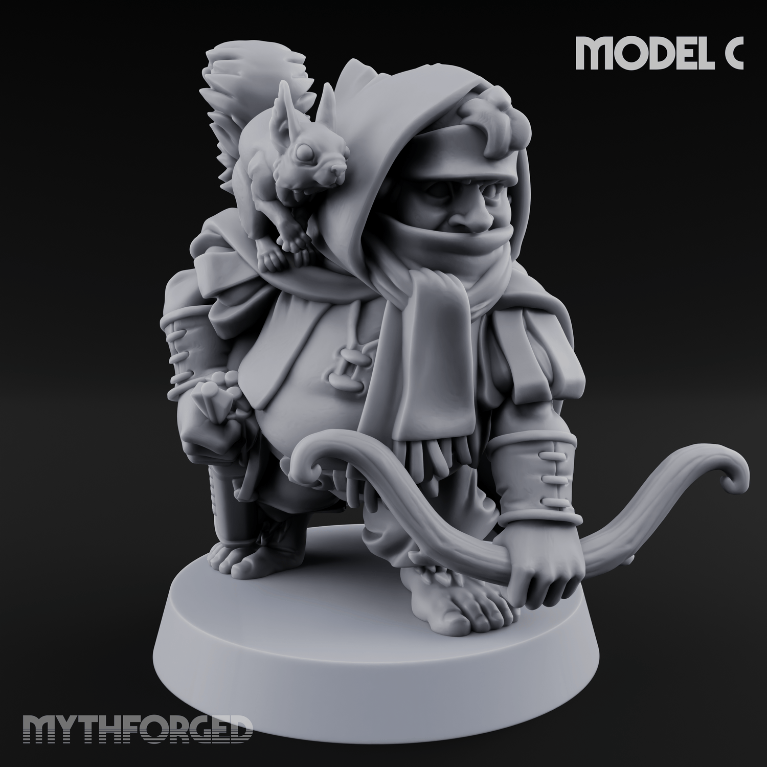 Bow Drawn Steady Halfling Archers C Miniature for Dungeons and Dragons, Pathfinder or other TTRPGs