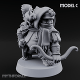Bow Drawn Steady Halfling Archers C Miniature for Dungeons and Dragons, Pathfinder or other TTRPGs