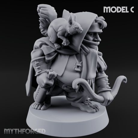 Bow Drawn Steady Halfling Archers Miniature for Dungeons and Dragons, Pathfinder or other TTRPGs