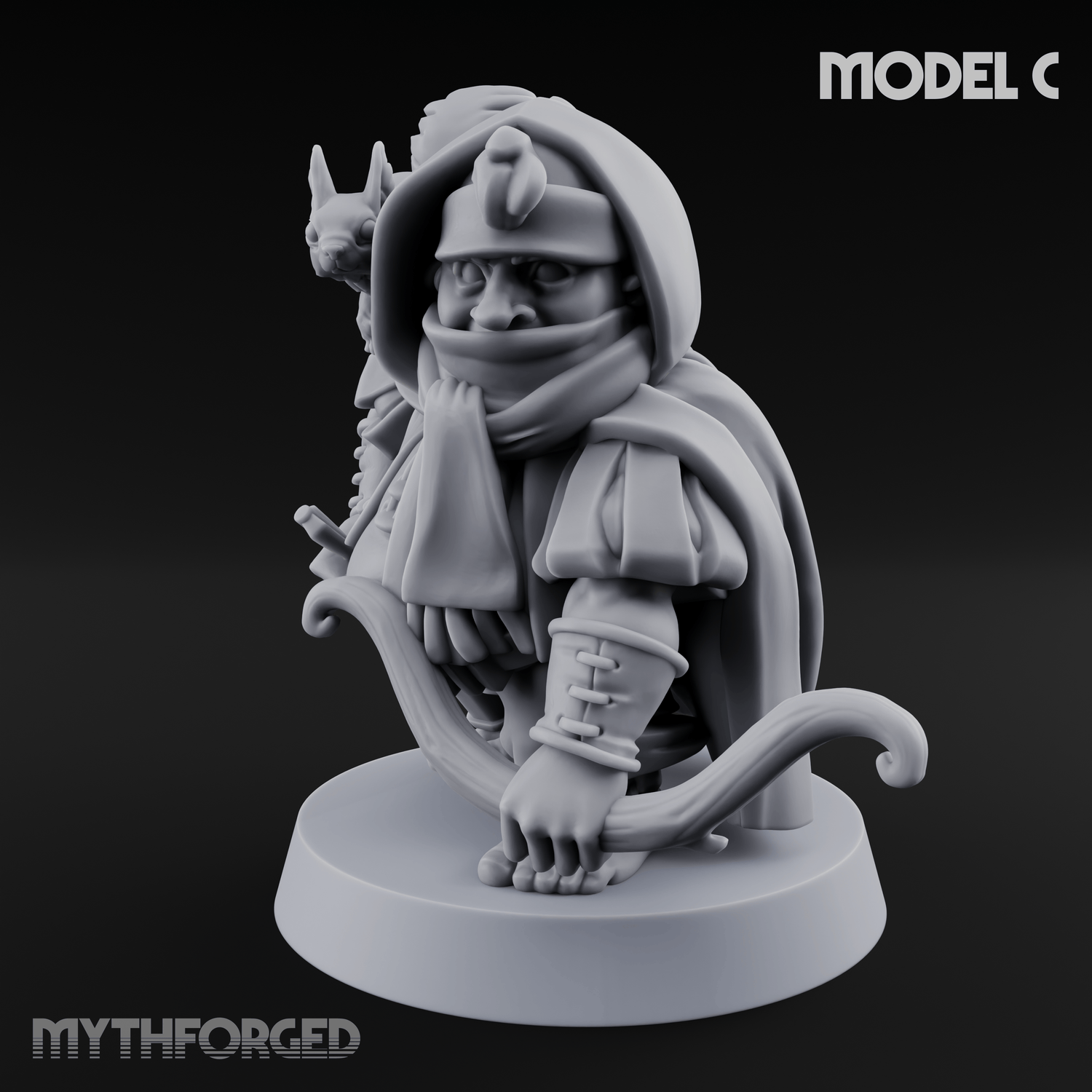Bow Drawn Steady Halfling Archers C Miniature for Dungeons and Dragons, Pathfinder or other TTRPGs