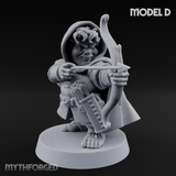 Bow Drawn Steady Halfling Archers D Miniature for Dungeons and Dragons, Pathfinder or other TTRPGs