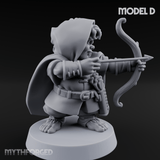 Bow Drawn Steady Halfling Archers D Miniature for Dungeons and Dragons, Pathfinder or other TTRPGs