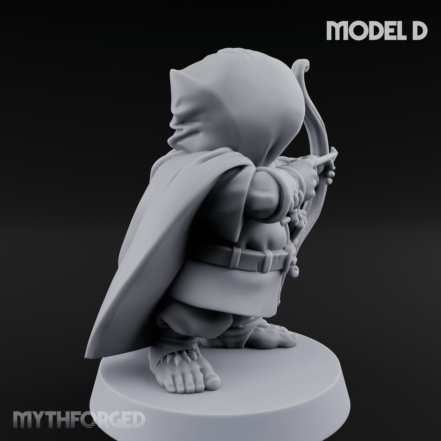 Bow Drawn Steady Halfling Archers D Miniature for Dungeons and Dragons, Pathfinder or other TTRPGs