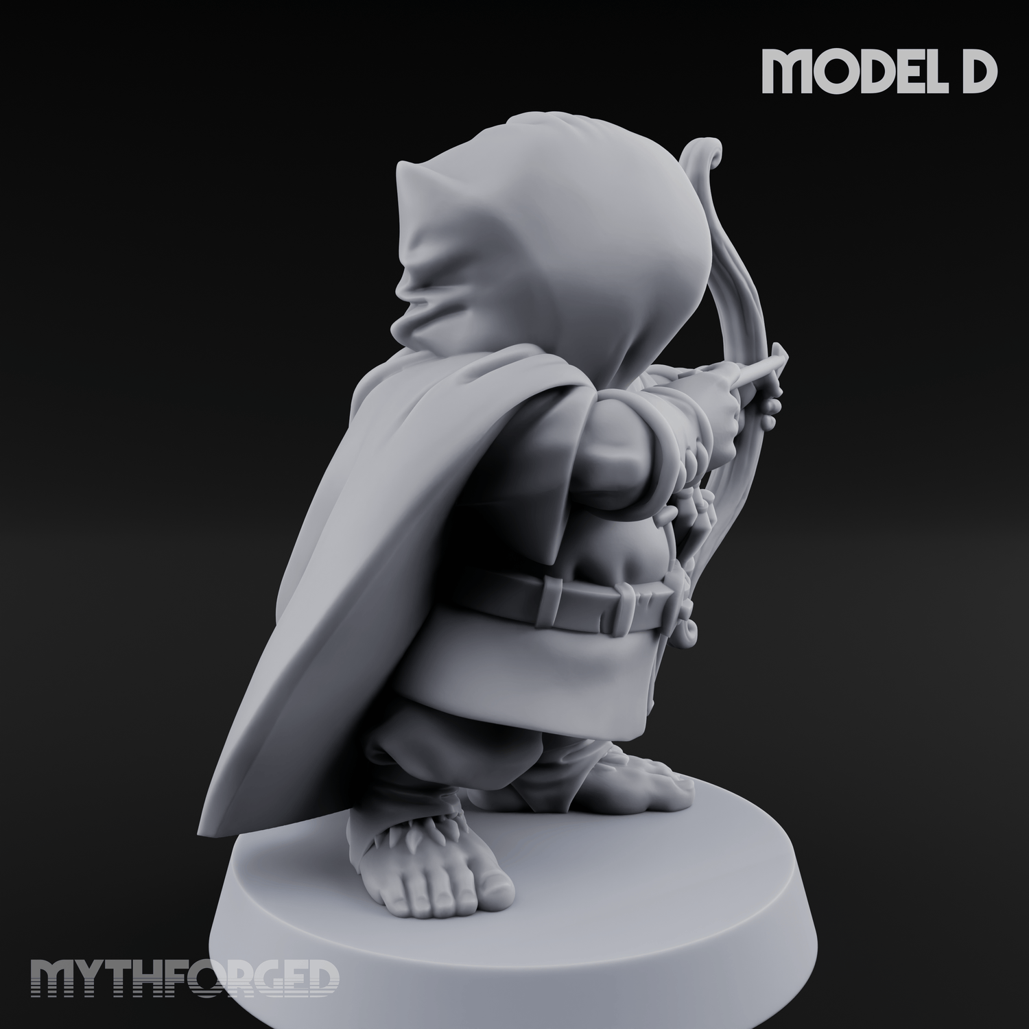 Bow Drawn Steady Halfling Archers D Miniature for Dungeons and Dragons, Pathfinder or other TTRPGs