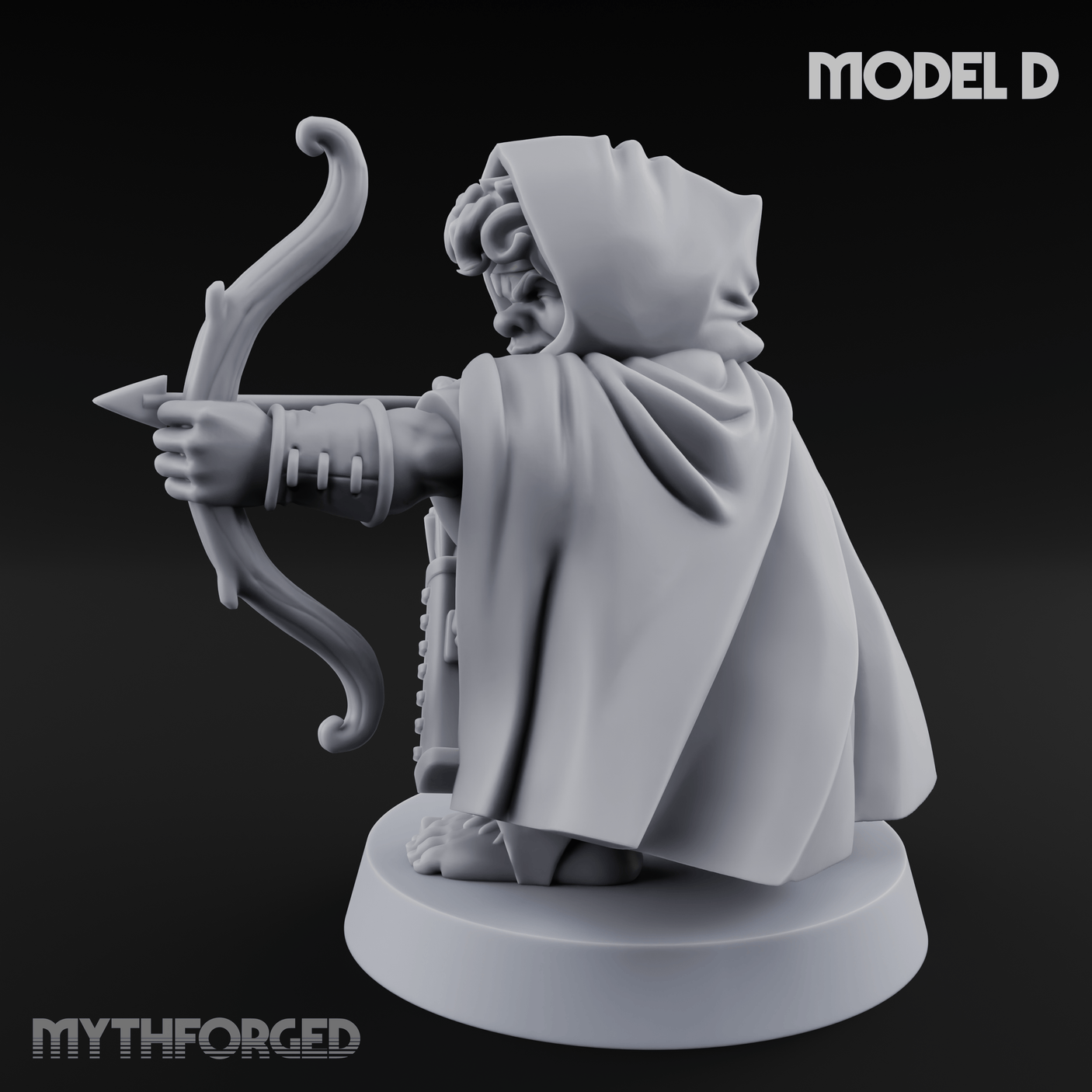 Bow Drawn Steady Halfling Archers D Miniature for Dungeons and Dragons, Pathfinder or other TTRPGs