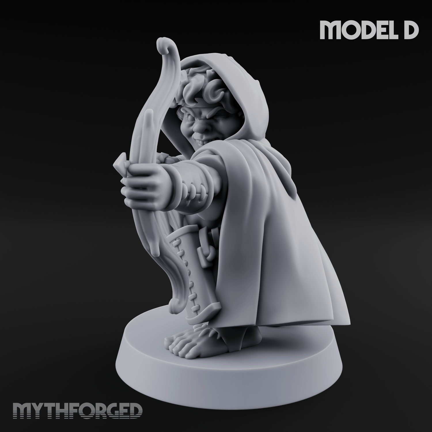 Bow Drawn Steady Halfling Archers D Miniature for Dungeons and Dragons, Pathfinder or other TTRPGs