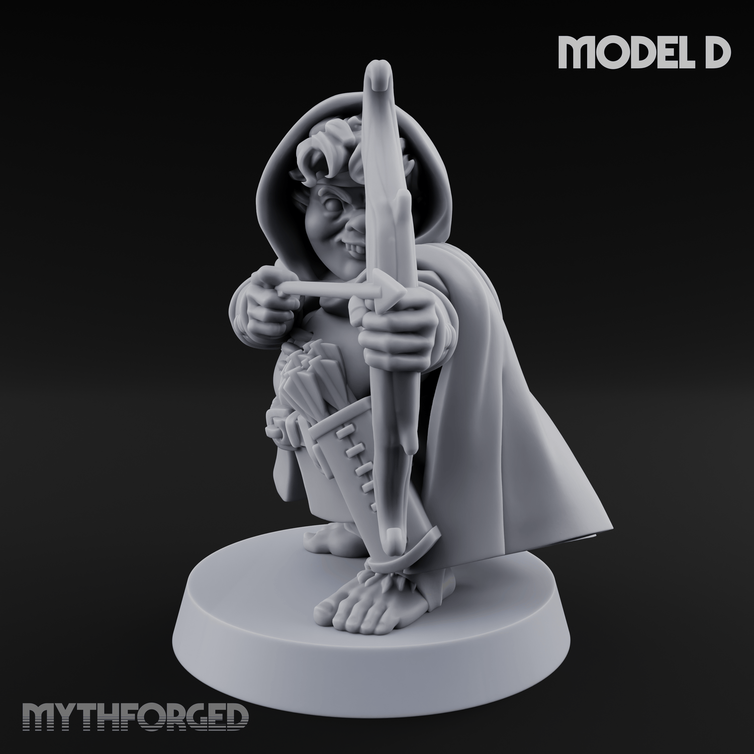Bow Drawn Steady Halfling Archers D Miniature for Dungeons and Dragons, Pathfinder or other TTRPGs