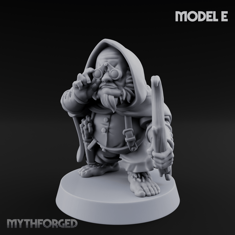 Bow Drawn Steady Halfling Archers Miniature for Dungeons and Dragons, Pathfinder or other TTRPGs