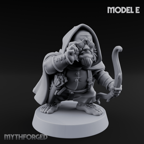 Bow Drawn Steady Halfling Archers Miniature for Dungeons and Dragons, Pathfinder or other TTRPGs