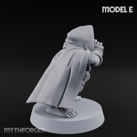 Bow Drawn Steady Halfling Archers E Miniature for Dungeons and Dragons, Pathfinder or other TTRPGs