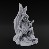 Strumming By The Stump Halfling Bard Miniature for Dungeons and Dragons, Pathfinder or other TTRPGs