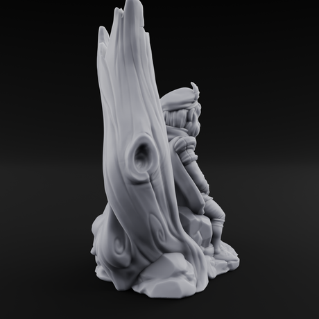 Strumming By The Stump Halfling Bard Miniature for Dungeons and Dragons, Pathfinder or other TTRPGs
