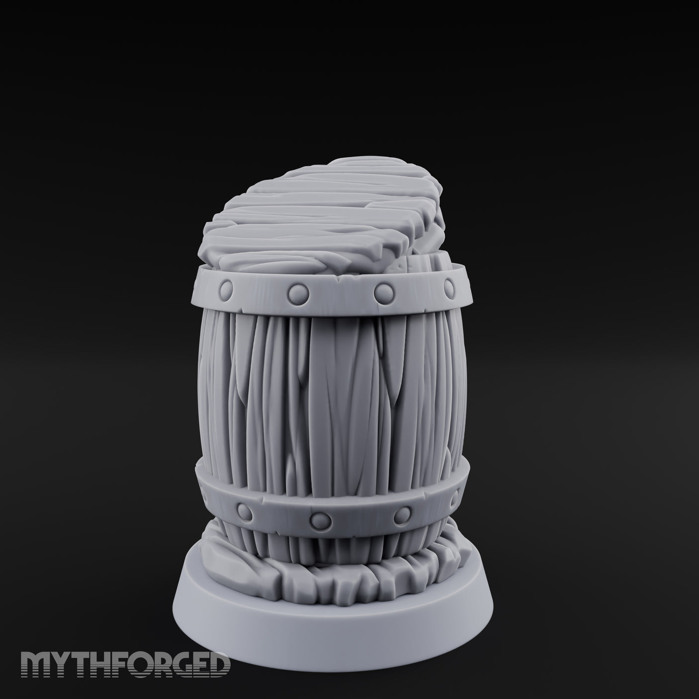 Barrel Popping Halfling Cannoneer Miniature for Dungeons and Dragons, Pathfinder or other TTRPGs