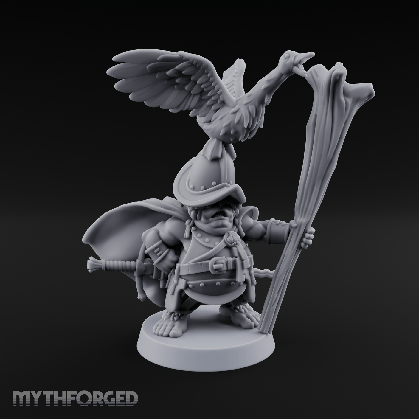 Wing Commanding Halfling Captain Miniature for Dungeons and Dragons, Pathfinder or other TTRPGs