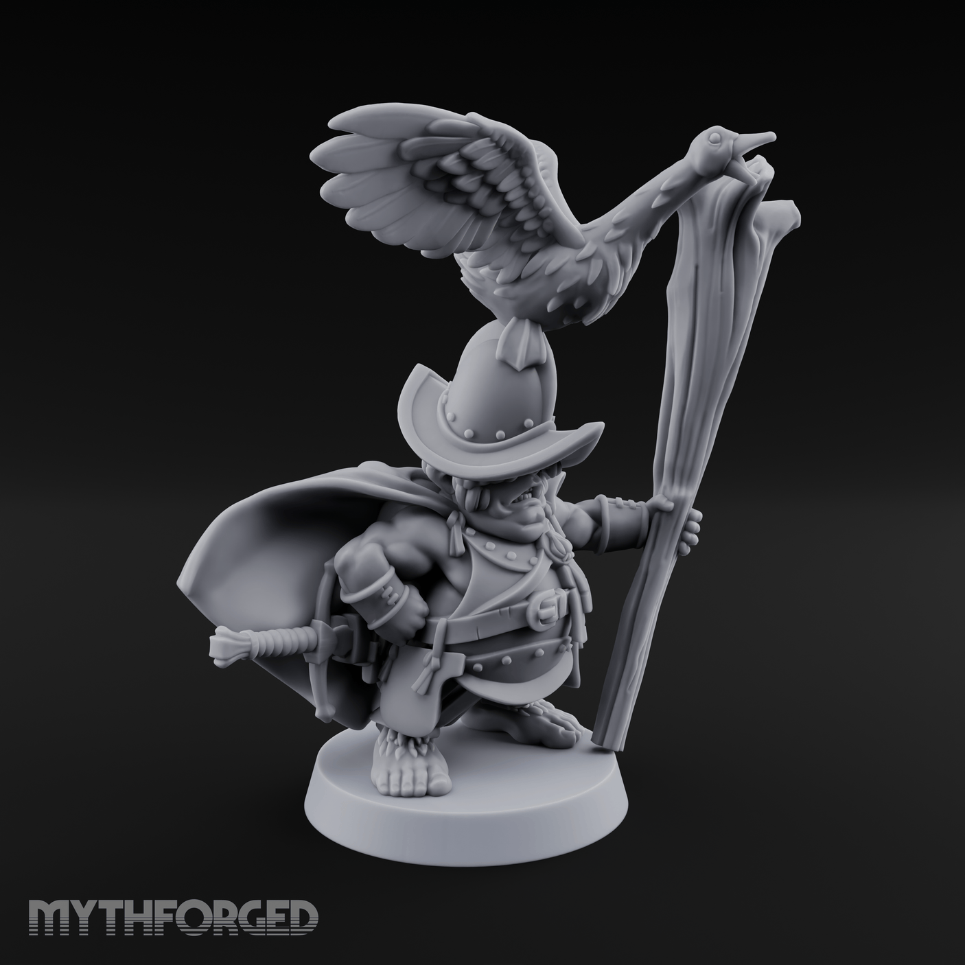 Wing Commanding Halfling Captain Miniature for Dungeons and Dragons, Pathfinder or other TTRPGs