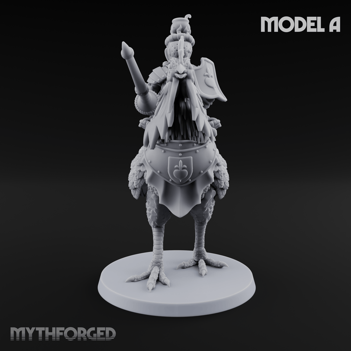 Regally Mounted Halfling Chicken Riders Miniature for Dungeons and Dragons, Pathfinder or other TTRPGs