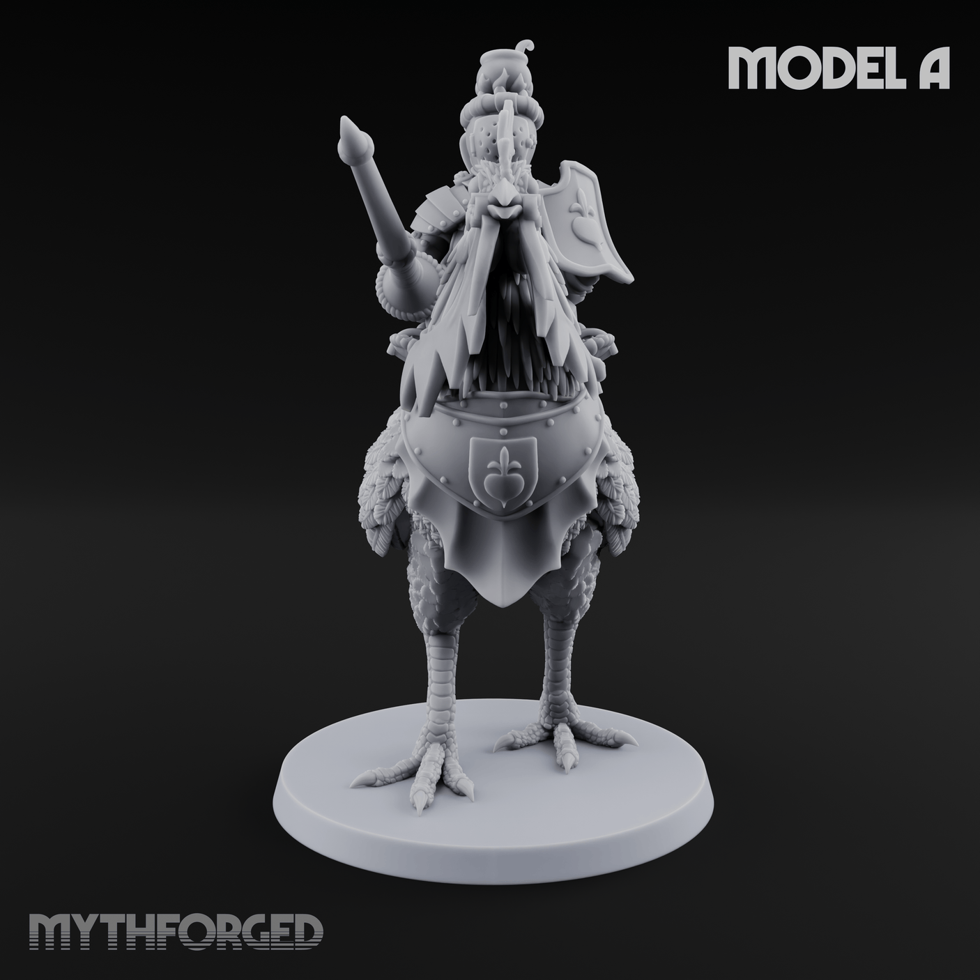 Regally Mounted Halfling Chicken Riders Miniature for Dungeons and Dragons, Pathfinder or other TTRPGs