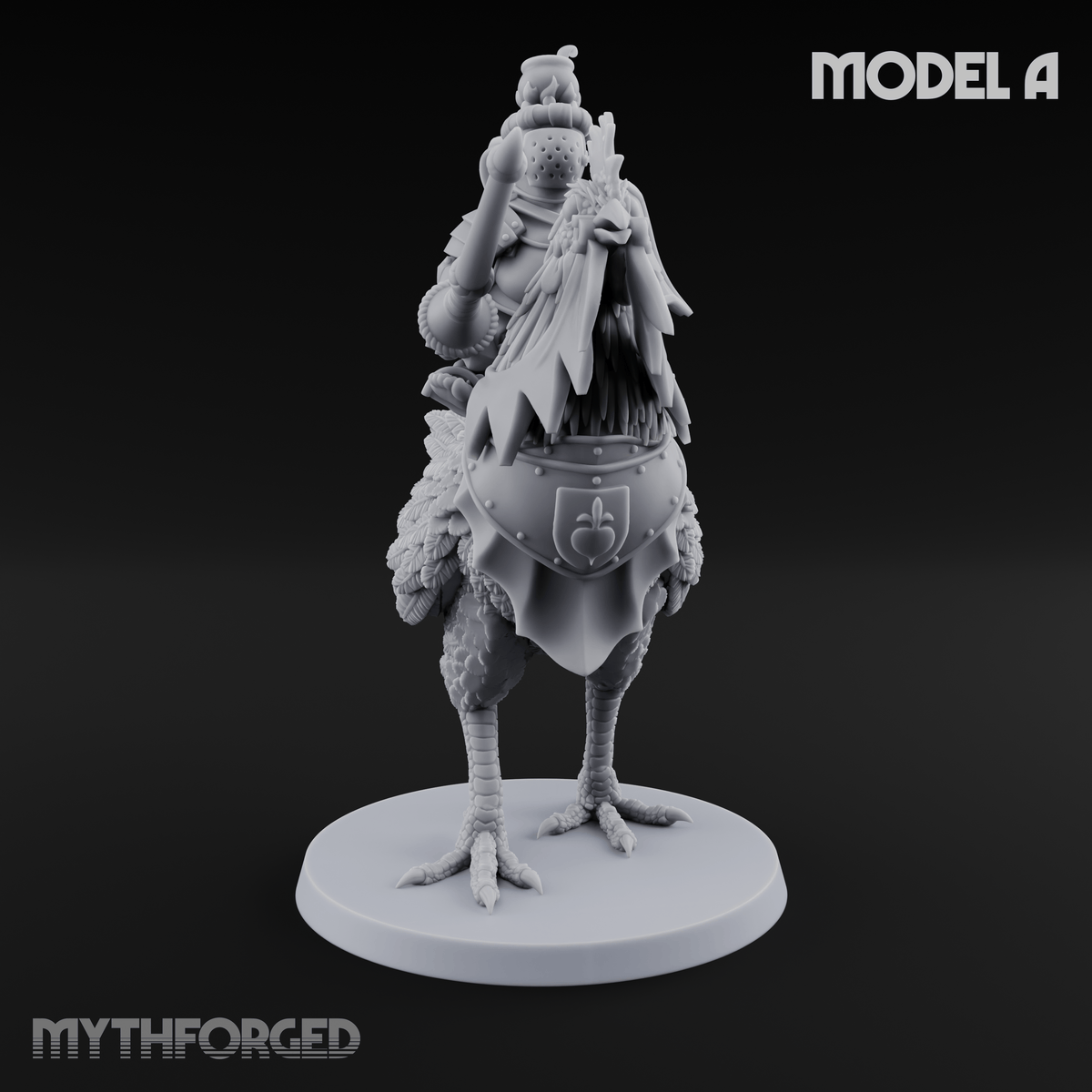 Regally Mounted Halfling Chicken Riders Miniature for Dungeons and Dragons, Pathfinder or other TTRPGs
