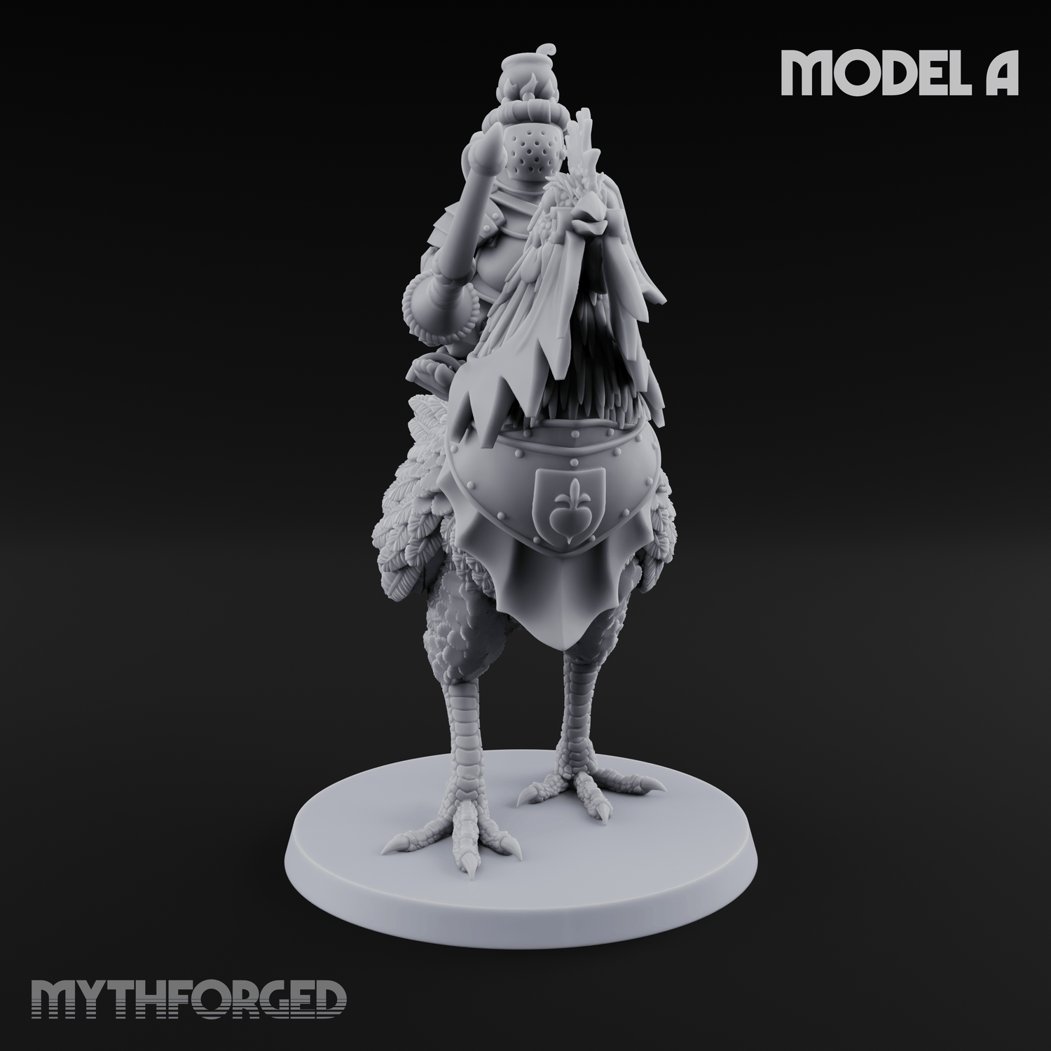 Regally Mounted Halfling Chicken Riders Miniature for Dungeons and Dragons, Pathfinder or other TTRPGs