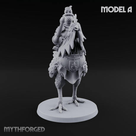 Regally Mounted Halfling Chicken Riders A Miniature for Dungeons and Dragons, Pathfinder or other TTRPGs