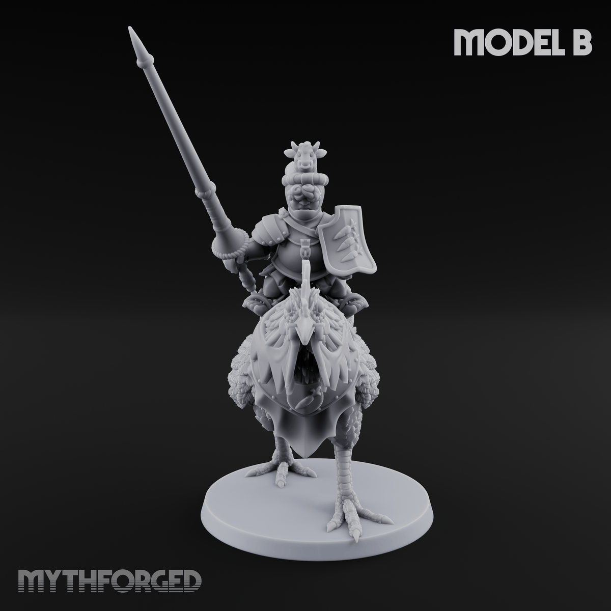 Regally Mounted Halfling Chicken Riders Miniature for Dungeons and Dragons, Pathfinder or other TTRPGs