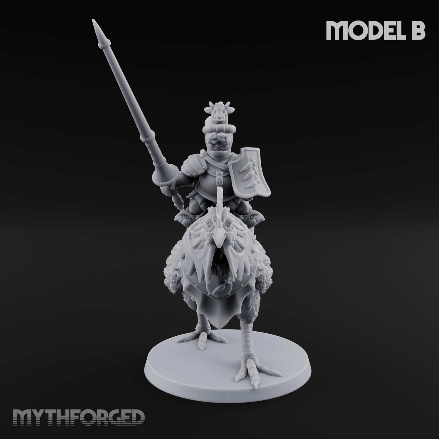 Regally Mounted Halfling Chicken Riders Miniature for Dungeons and Dragons, Pathfinder or other TTRPGs