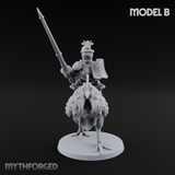 Regally Mounted Halfling Chicken Riders B Miniature for Dungeons and Dragons, Pathfinder or other TTRPGs