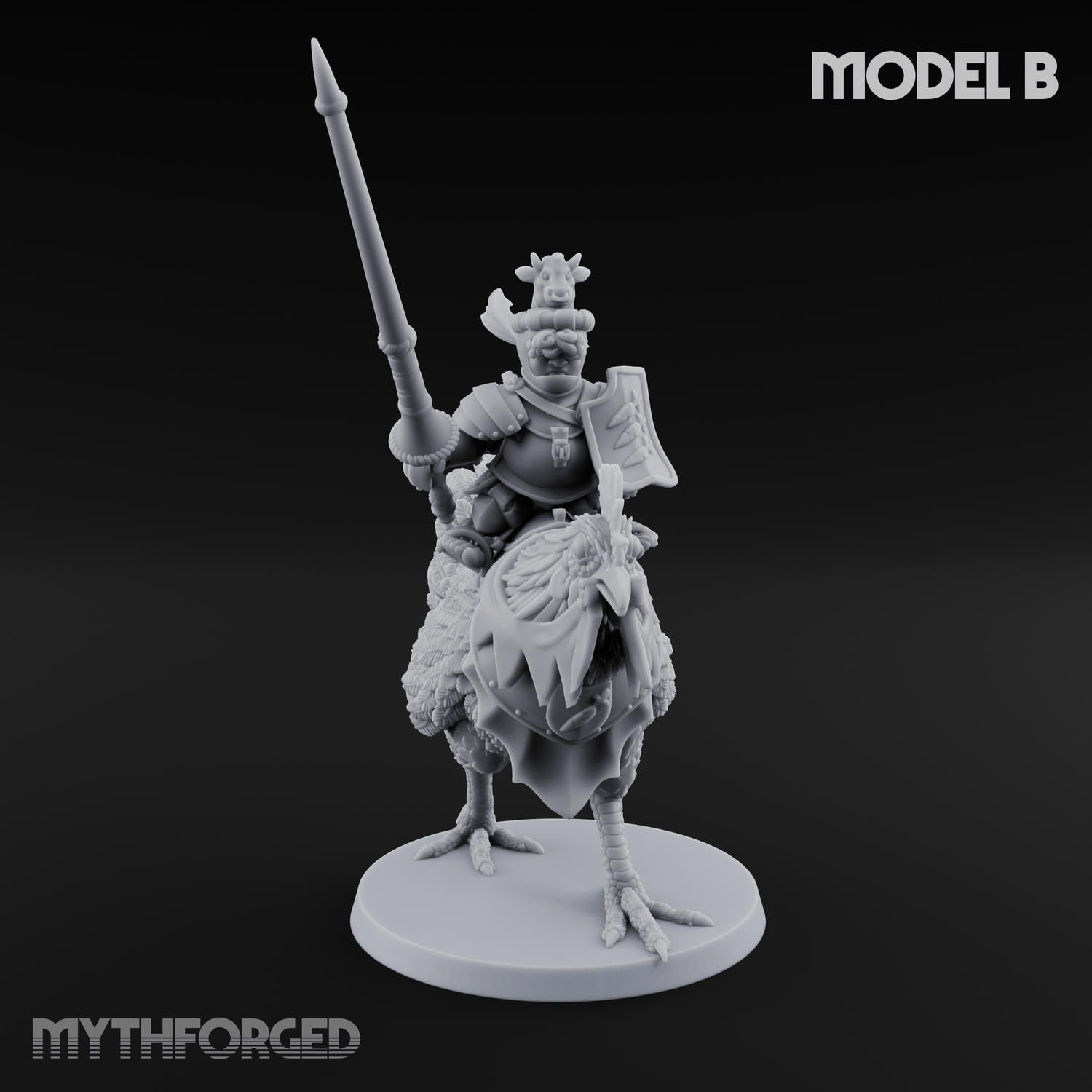Regally Mounted Halfling Chicken Riders Miniature for Dungeons and Dragons, Pathfinder or other TTRPGs