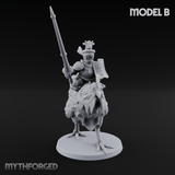 Regally Mounted Halfling Chicken Riders Miniature for Dungeons and Dragons, Pathfinder or other TTRPGs