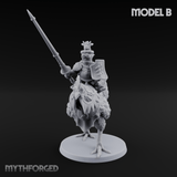 Regally Mounted Halfling Chicken Riders B Miniature for Dungeons and Dragons, Pathfinder or other TTRPGs