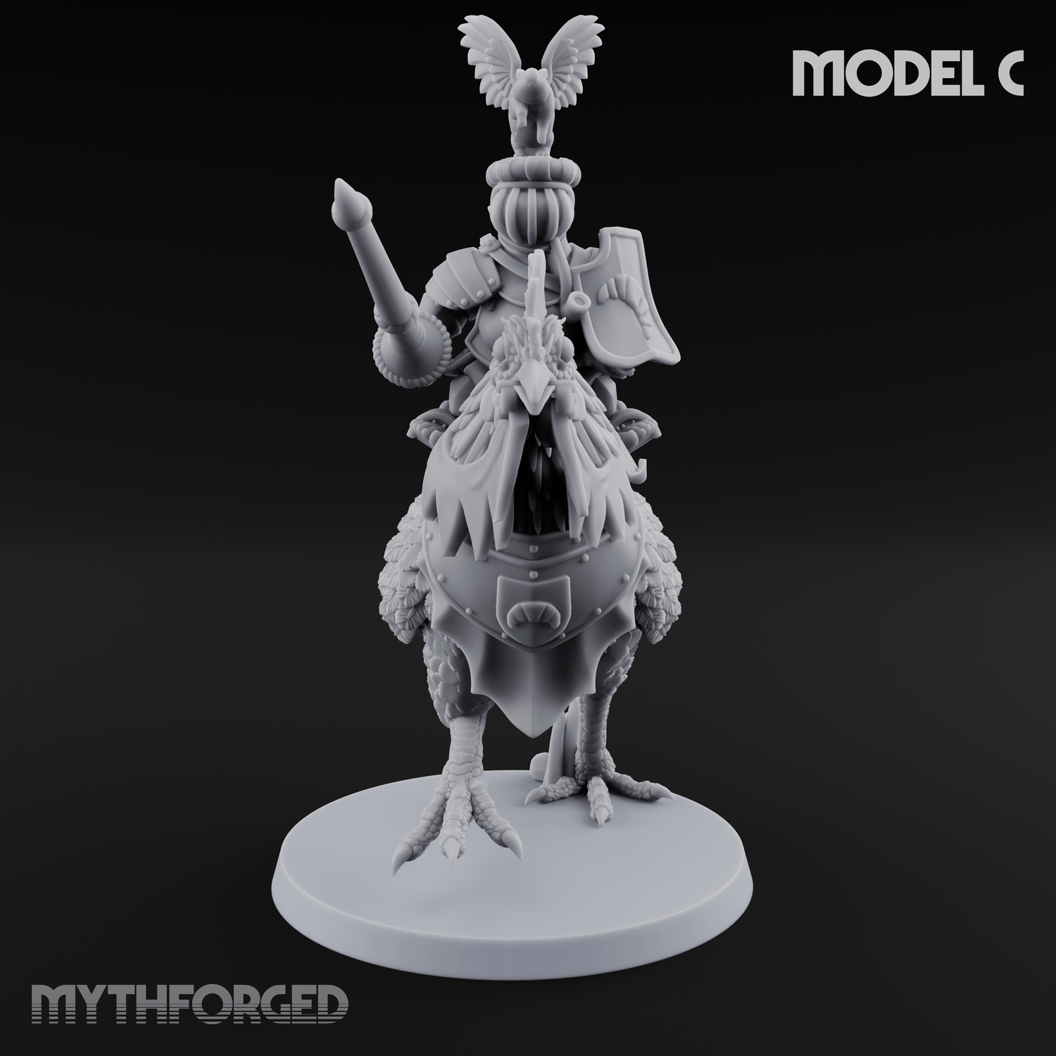 Regally Mounted Halfling Chicken Riders Miniature for Dungeons and Dragons, Pathfinder or other TTRPGs