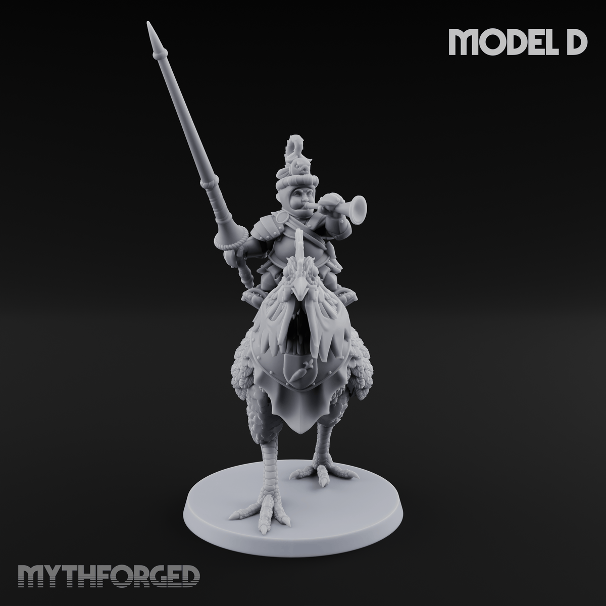 Regally Mounted Halfling Chicken Riders Miniature for Dungeons and Dragons, Pathfinder or other TTRPGs
