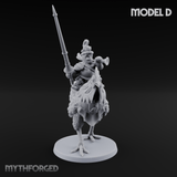 Regally Mounted Halfling Chicken Riders Miniature for Dungeons and Dragons, Pathfinder or other TTRPGs