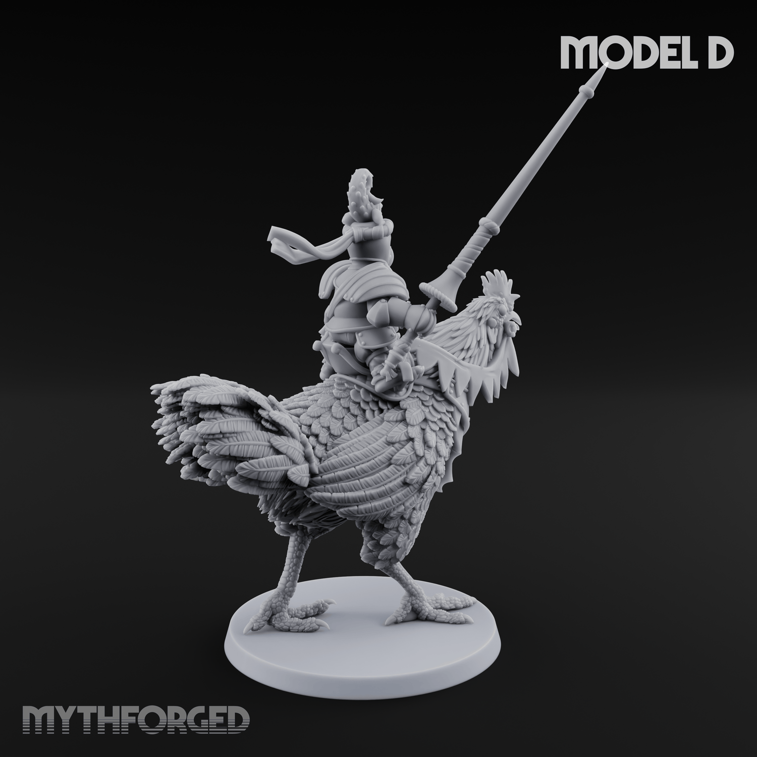 Regally Mounted Halfling Chicken Riders D Miniature for Dungeons and Dragons, Pathfinder or other TTRPGs