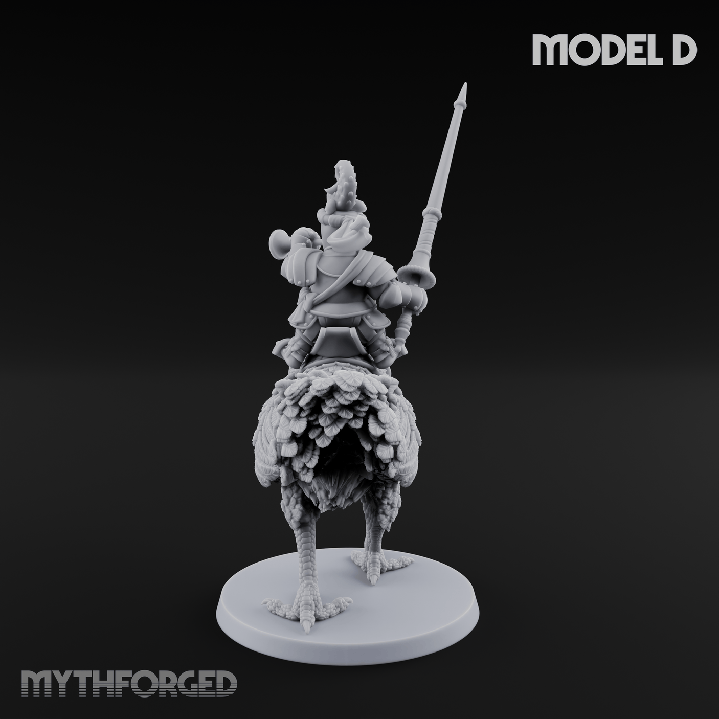 Regally Mounted Halfling Chicken Riders D Miniature for Dungeons and Dragons, Pathfinder or other TTRPGs