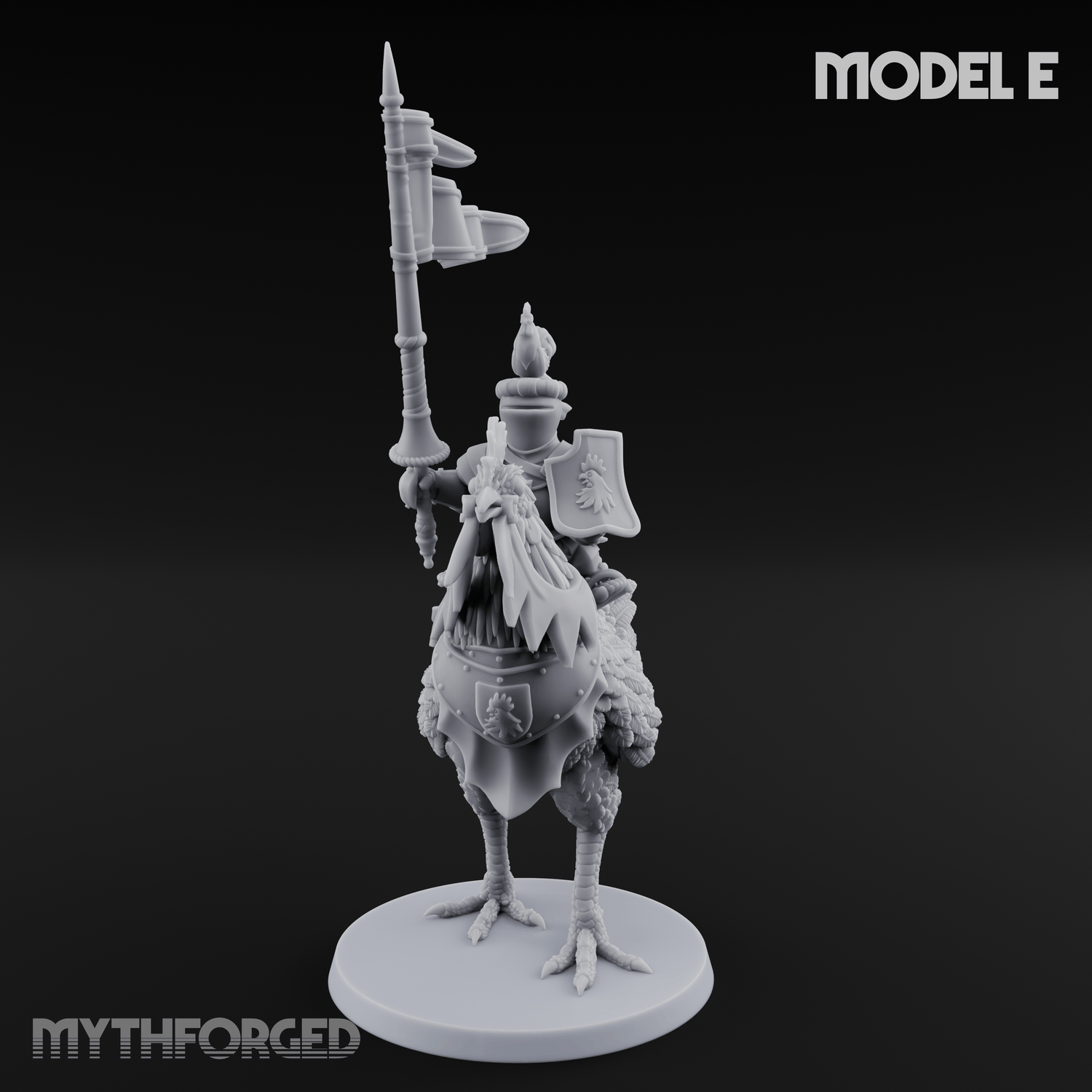 Regally Mounted Halfling Chicken Riders E Miniature for Dungeons and Dragons, Pathfinder or other TTRPGs
