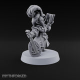 Reading Her Own Reviews Halfling Female Bard with Lute and Book — Instrument and Book