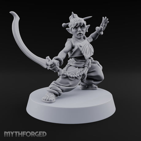 Face Covered, Basket Full Halfling Rogue — Unmasked · Sword