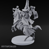 Pistol Waving Mounted Halfling Inquisitor Miniature for Dungeons and Dragons, Pathfinder or other TTRPGs