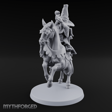 Pistol Waving Mounted Halfling Inquisitor Miniature for Dungeons and Dragons, Pathfinder or other TTRPGs