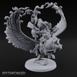 Rainbow Pig Riding Halfling Mage Miniature for Dungeons and Dragons, Pathfinder or other TTRPGs
