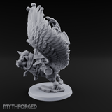 Rainbow Pig Riding Halfling Mage Miniature for Dungeons and Dragons, Pathfinder or other TTRPGs