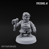 Makeshift Weapons Held High Halfling Militia A Miniature for Dungeons and Dragons, Pathfinder or other TTRPGs
