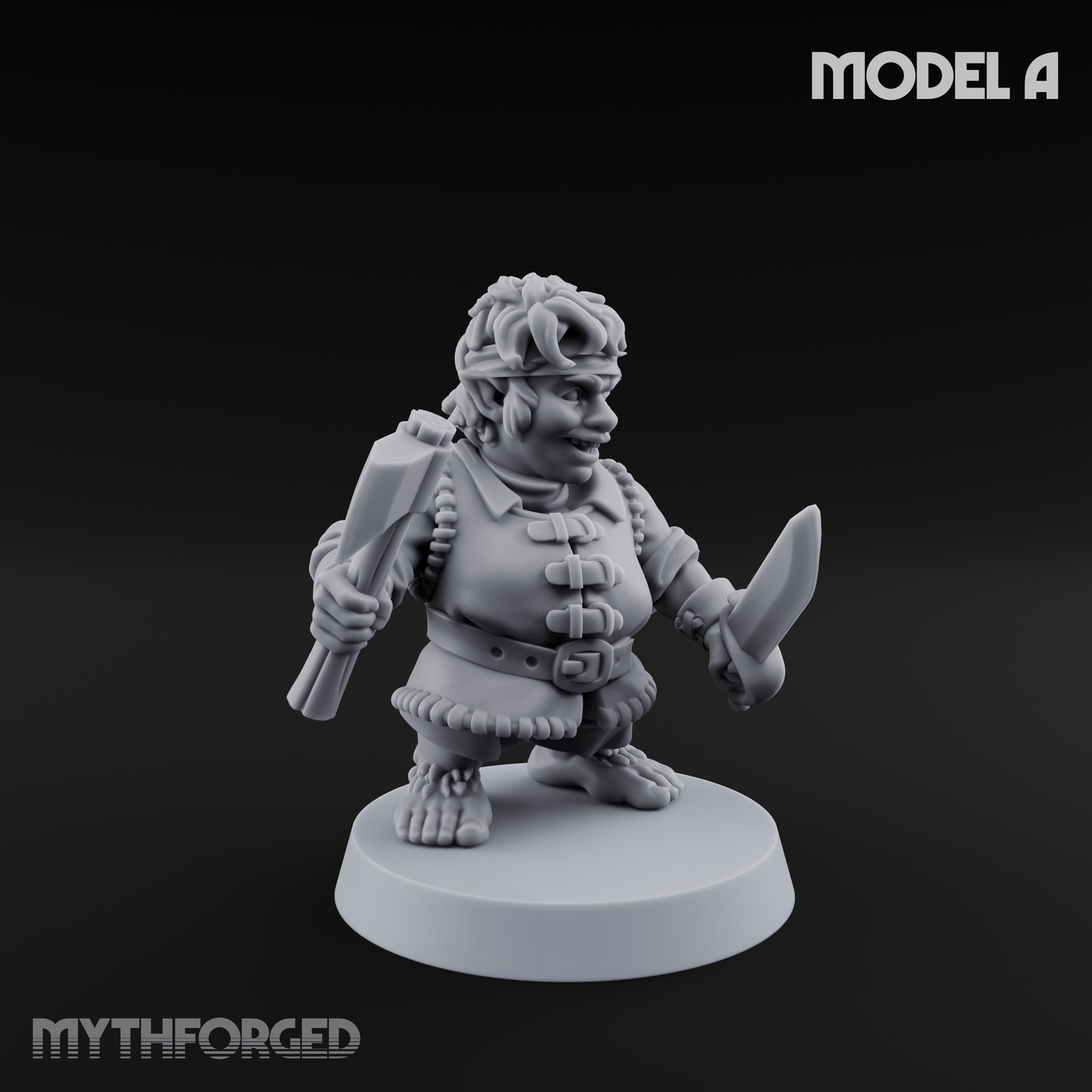 Makeshift Weapons Held High Halfling Militia A Miniature for Dungeons and Dragons, Pathfinder or other TTRPGs